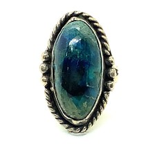 Vintage Sterling Silver Handmade Native American Azurite Stone Ring size 7 1/2 - £50.63 GBP