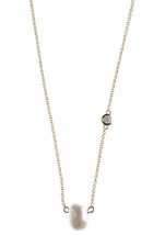 Collar De Perlas De Agua Dulce Y Circonitas De Jardín Gold 15+1&quot; NWT - $420.15 MXN