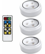 Brilliant Evolution LED Puck Light 3 Pack with Remote, Indoors,Bulbs,Fan... - $29.95