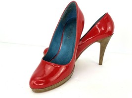 Anne Michelle Red Patent  Size 8 Pumps Heels Pazzaz Platform Stilletto Slip On  - £31.96 GBP