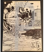 Bill Jameson Surrealism Drawing &quot;Two Sides At Peace&quot; 1968 - $42.08 CAD
