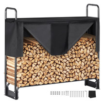 VEVOR 4.3FT Outdoor Firewood Rack with Cover Firewood Holder 52&quot; x 14.2&quot;... - £95.17 GBP