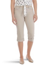 Lee Riders Women&#39;s Mid Rise Capri Pants With Belt Size 22 Simply Taupe NEW - $20.46