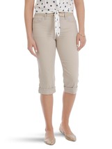 Lee Riders Women&#39;s Mid Rise Capri Pants With Belt Size 22 Simply Taupe NEW - £16.31 GBP