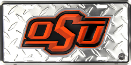 Oklahoma State OSU Cowboys Collegiate Embossed Diamond Metal License Plate - £5.54 GBP