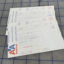American Airlines Boarding Passes 1980s Dallas To Mexico Ephemera - $187.43 MXN