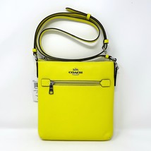 Coach Mini Rowan File Bag Crossbody Purse in Bright Yellow Leather CE871 - £194.69 GBP
