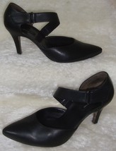 Paul Green Nicki Black Leather Pointy Toe Cross Strap Heels Shoes Size US 9.5 - £28.81 GBP