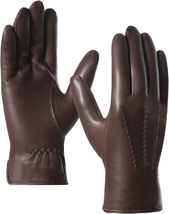Leather Gloves for Men,Winter Sheepskin Driving Riding Gloves Cashmere Lined - £36.32 GBP