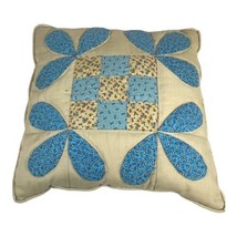 Vintage 1950 Quilted Throw Pillow Pieced Nine Square Quilt Block  11” Gr... - £44.83 GBP