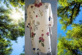 $2,990 New W. Tag Oscar De La Renta Ivory Floral Butterfly Wool Silk Dress 12 Xl - $1,795.00