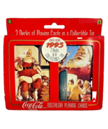Collectible COCA-COLA Playing Cards-2 Decks w/Tin Can-Sealed, RARE 1994 ... - $6.88