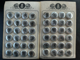 Original 2 Card (24) Austrian Art Nouveau Vintage Black Eagle metal buttons 18mm - £53.81 GBP