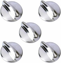 5 Chrome Cooktop Surface Burner Knob Set WB03K10303 Ge JGB908SEL3SS PGB975SEM1SS - £35.14 GBP