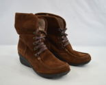 Hush Puppies Brown Suede Lace Up Boots Wave Reflex Sole Women&#39;s US Size 9 M - £26.86 GBP