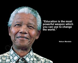 Nelson Mandela &quot;Education Is The Most Powerful...&quot; Quote Photo Various Sizes - £3.87 GBP+