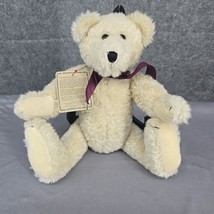 Boyd&#39;s Bears Bear Archive Essex Purple Bow White Stuffed Animal Plush Toy - £7.31 GBP