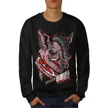 Wellcoda Pig Chop Pork Cool Animal Mens Sweatshirt, Hog Casual Pullover Jumper - £25.37 GBP+