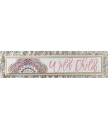 2 ft Wood Bohemian &quot;Wild Child&quot; Wall Art Wood Picture Pink Ivory Blue Boho  - $12.99
