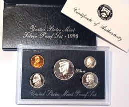 1998 U.S. Mint Silver Proof Set In Original Plastic Case &amp; Box - £27.76 GBP