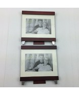 Set 2 Picture Frame Brown Wood Free standing 6&quot; X 4&quot; Photo - £27.58 GBP