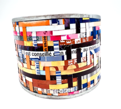 Tesoros Handwoven Recycled Tin Cuff Bracelet Fair Trade India - $257.30 MXN