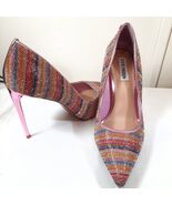 Steve Madden Vivacious pump size 9.5 rainbow pastel Barbie rhinestone pi... - $48.00