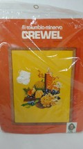 Vintage 1975 Columbia Minerva Crewel embroidery Kit Erica Wilson Harvest Design  - $18.80