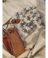 Pewter Jacks Game In Suede Drawstring Pouch Vintage - €40,41 EUR