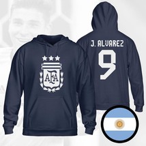 Argentina Alvarez Champions 3 Stars FIFA World Cup 2022 Navy Hoodie - £40.08 GBP+