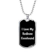 Unique Gifts Store Love My Redbone Coonhound v5 - Luxury Dog Tag Necklace - £32.13 GBP