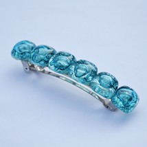 Boho Hair Clip Turquoise Czech Glass Handmade  - £15.87 GBP