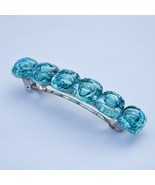 Boho Hair Clip Turquoise Czech Glass Handmade  - $19.90