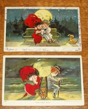 1907 Julius Bien Postcard Dapper Dan Sad Eyes Full Moon Lover Sweetheart Cartoon - £23.06 GBP