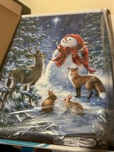 New Large Snowman Heaven and Nature Sing Fully Illuminated Led Wall Art image 3