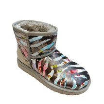 UGG Classic Mini Tiger Flower Sequins Fashion Boots Womens Size 7 Gray 1124951 - £73.10 GBP