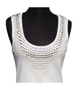Cache Ivory Rib Knit Multi Color Beaded Embellished Stretch Top New $98 NWT - $53.61 CAD