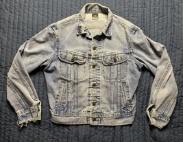 Vintage Lee Rider 153438 Denim Jacket Adult Size 40R Faded Blue Made in ... - $39.60