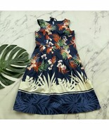 Talbots Tropical Print Dress Size 4 Petite Blue Orange Floral Fit Flare ... - $44.66 CAD