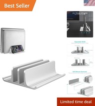 Sleek Silver Adjustable Laptop Stand - Dual Slot for MacBook, iPad, Chro... - $713.41 MXN