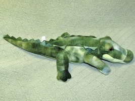 Petting Zoo 16&quot; Alligator Green Stuffed Animal Toy 2015 Crocodile Orange Eyes - £8.63 GBP
