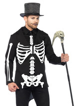 2PC.Bone Daddy tuxedo jacket wprinted skeleton bone tie  X-LARGE BLACKWHITE - £59.94 GBP