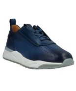 Santoni Innova Leather Men&#39;s Blue Italy Sneakers Shoes Size US 12  13 Fi... - £397.94 GBP
