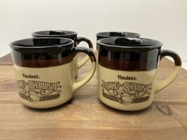 Vintage Hardee’s Rise &amp; Shine Mugs Set of 4 Homemade Biscuits 1989 Advertising  - $29.65