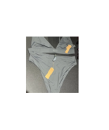 SKIMS NWT Signature Swim Plunge Bikini Top and Mid Rise bottoms Gunmetal... - £58.57 GBP