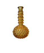 Vintage Amber Hobnail Barber Bottle 7&quot; Tall Glass Antique Circa 1800&#39;s - £69.65 GBP