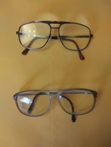 Vintage Lot of 2 Mens Aviator Style Eyeglasses Brand Unknown - £5.74 GBP