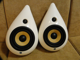 Rare Original Pai Of Scandyna Matched Drop Speakers In White Made In Den... - $348.80