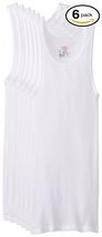 Hanes Men&#39;s 6-Pack White Tagless A-Shirts Tanks Tank Tops Undershirts - XL - $34.98+