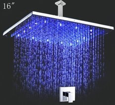 Cascada Bathroom Shower Set with 16 Rainfall Square LED Shower Head with Shower  - $306.85